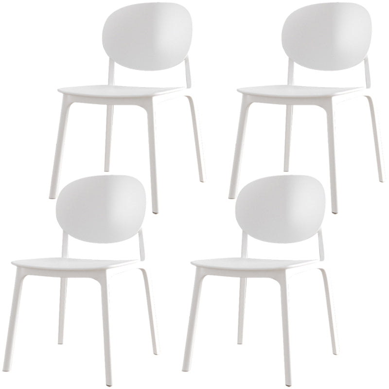 Plastic Contemporary Armless Chair Dining Room Open Back Chair