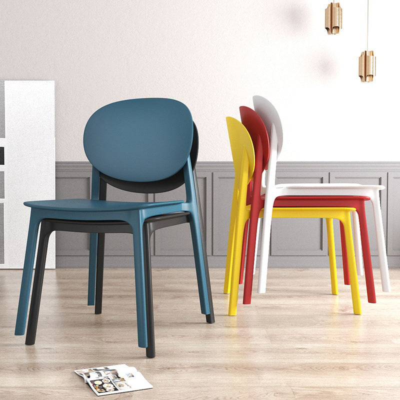 Plastic Contemporary Armless Chair Dining Room Open Back Chair