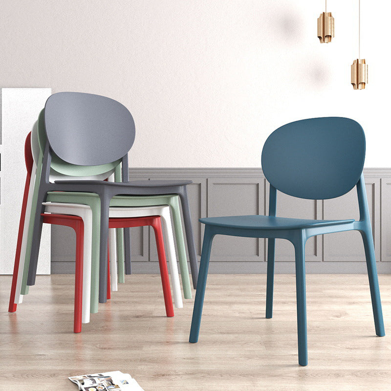 Plastic Contemporary Armless Chair Dining Room Open Back Chair