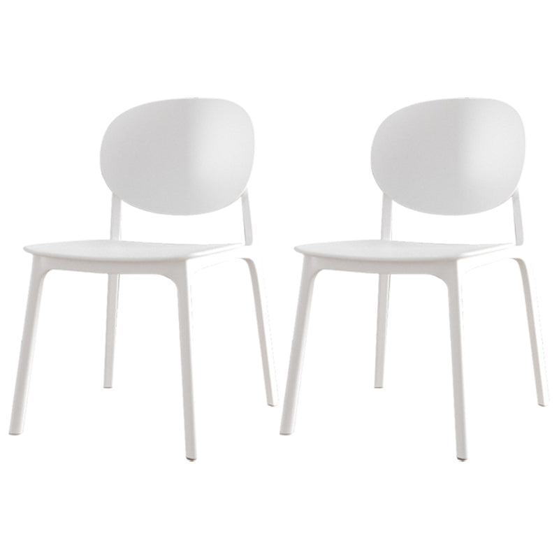 Plastic Contemporary Armless Chair Dining Room Open Back Chair