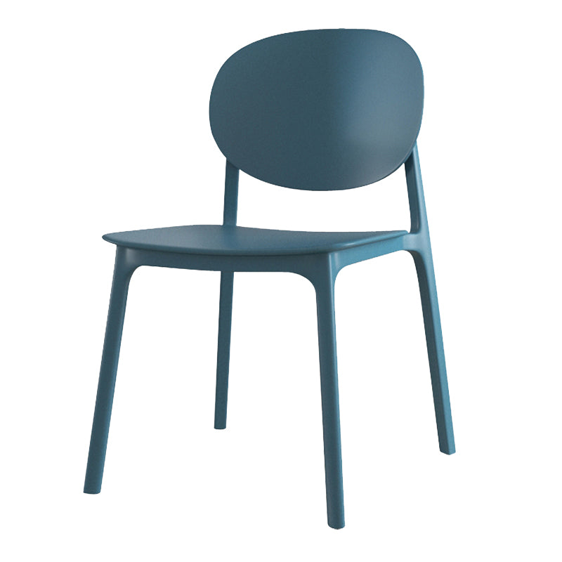 Plastic Contemporary Armless Chair Dining Room Open Back Chair