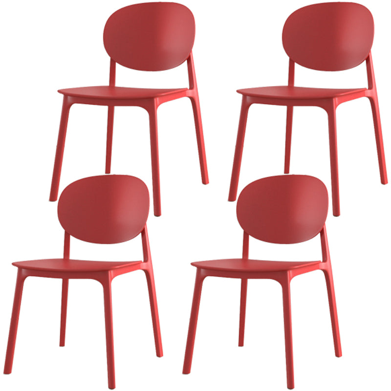 Plastic Contemporary Armless Chair Dining Room Open Back Chair