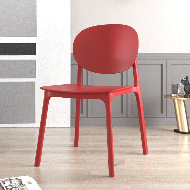 Plastic Contemporary Armless Chair Dining Room Open Back Chair