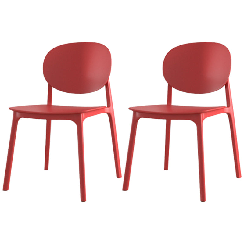 Plastic Contemporary Armless Chair Dining Room Open Back Chair