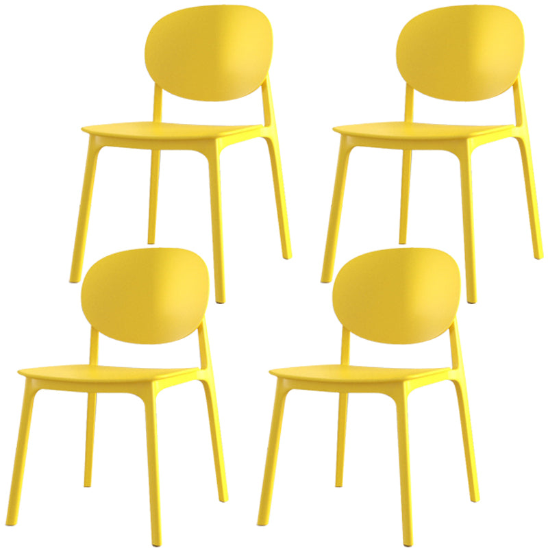 Plastic Contemporary Armless Chair Dining Room Open Back Chair