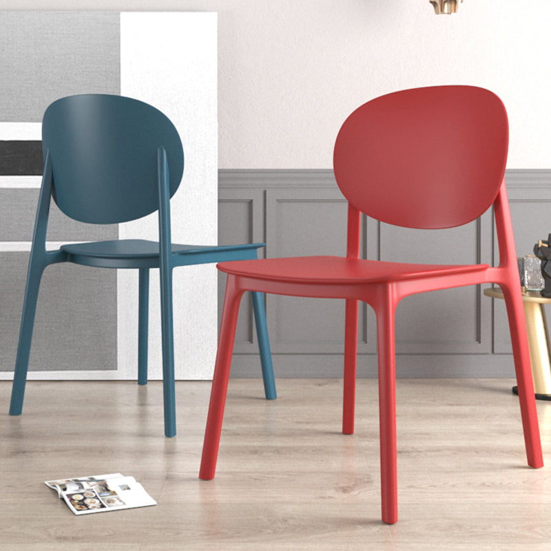 Plastic Contemporary Armless Chair Dining Room Open Back Chair