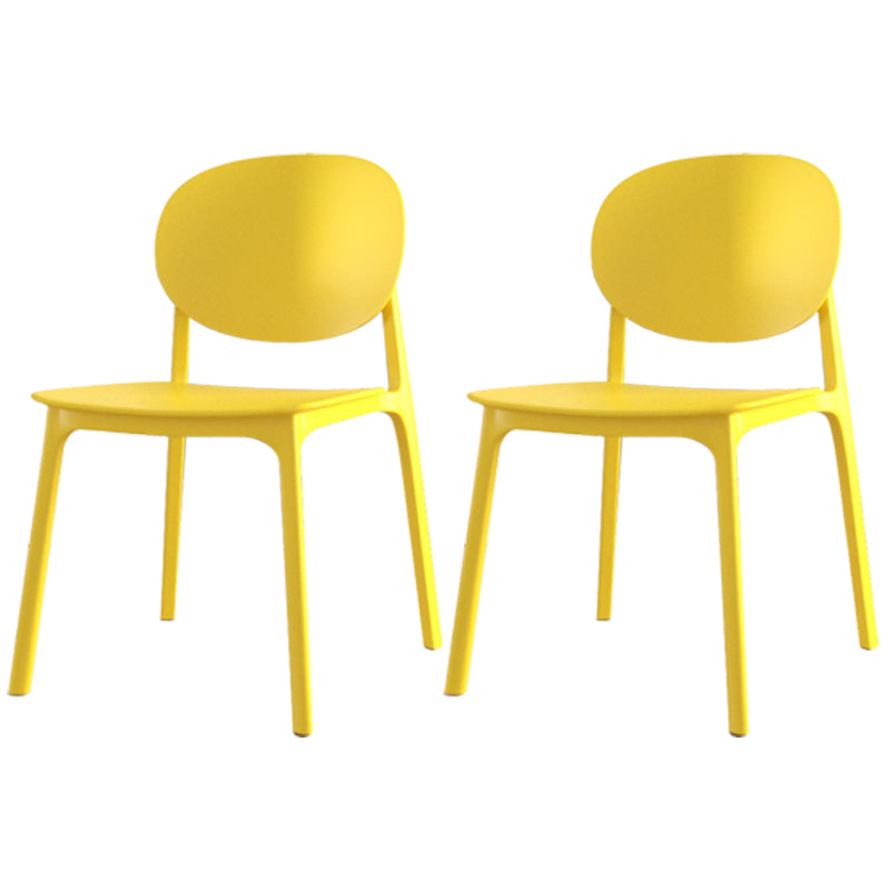 Plastic Contemporary Armless Chair Dining Room Open Back Chair