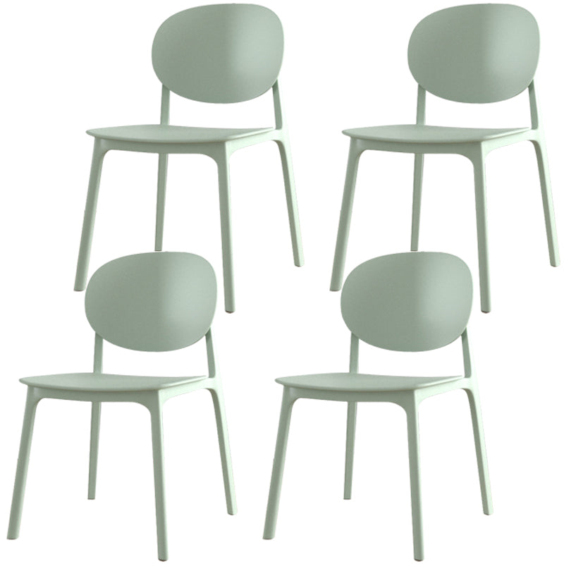 Plastic Contemporary Armless Chair Dining Room Open Back Chair