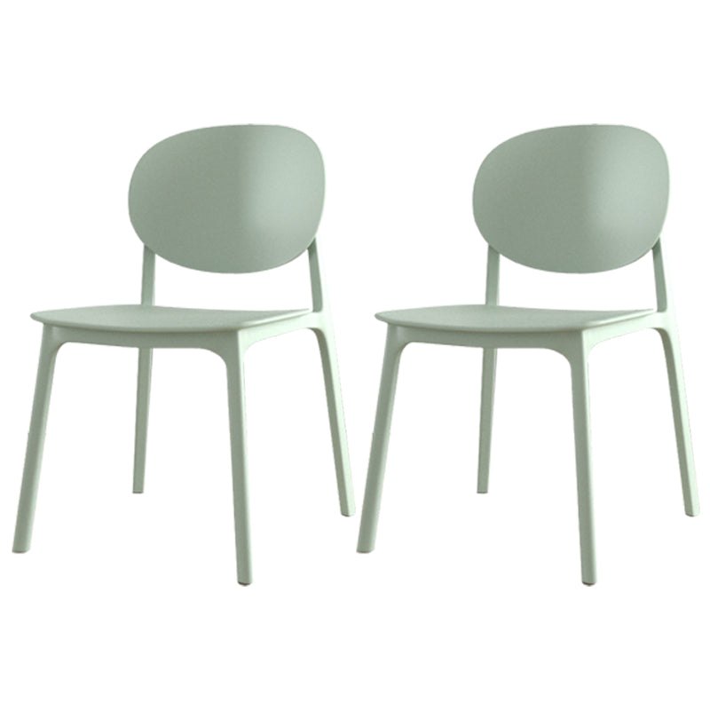 Plastic Contemporary Armless Chair Dining Room Open Back Chair