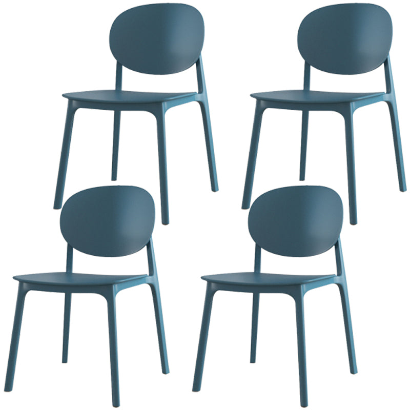 Plastic Contemporary Armless Chair Dining Room Open Back Chair