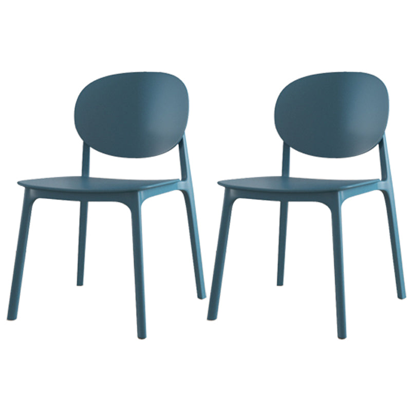 Plastic Contemporary Armless Chair Dining Room Open Back Chair