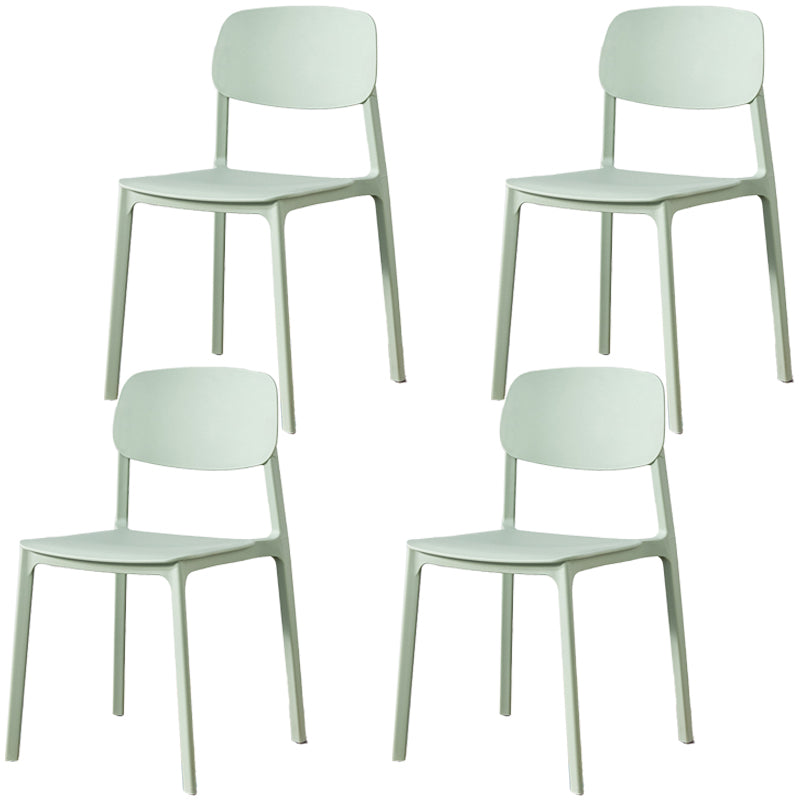 Plastic Contemporary Armless Chair Dining Room Open Back Chair