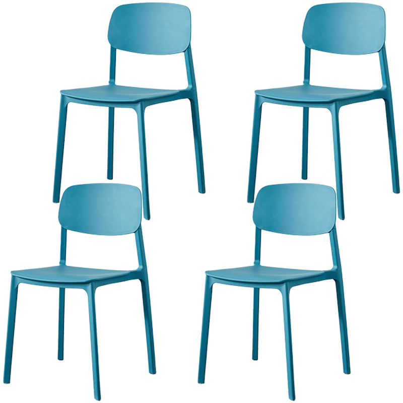 Plastic Contemporary Armless Chair Dining Room Open Back Chair