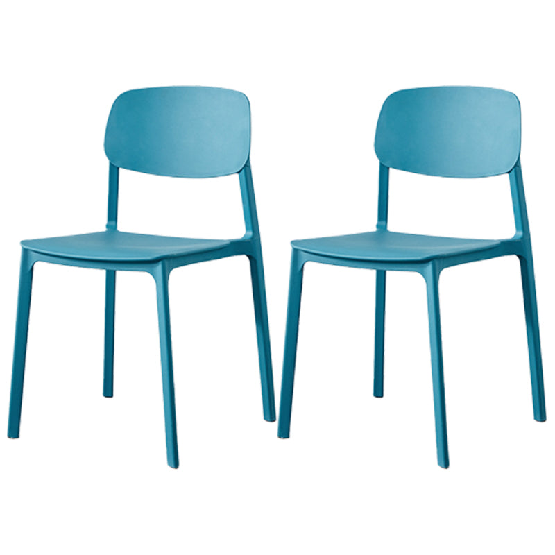 Plastic Contemporary Armless Chair Dining Room Open Back Chair