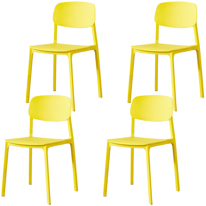 Plastic Contemporary Armless Chair Dining Room Open Back Chair