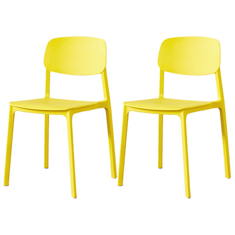 Plastic Contemporary Armless Chair Dining Room Open Back Chair