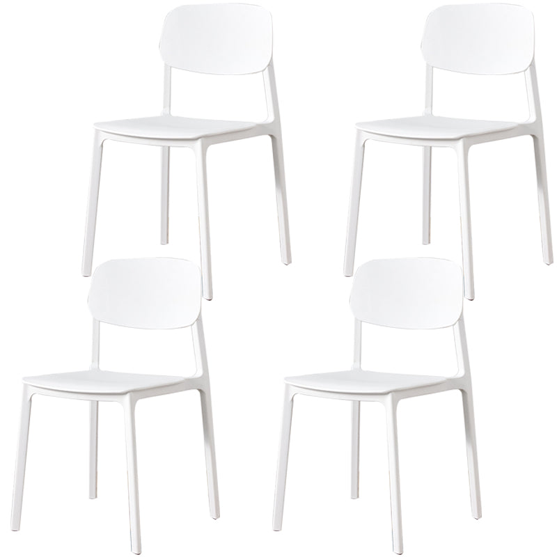 Plastic Contemporary Armless Chair Dining Room Open Back Chair