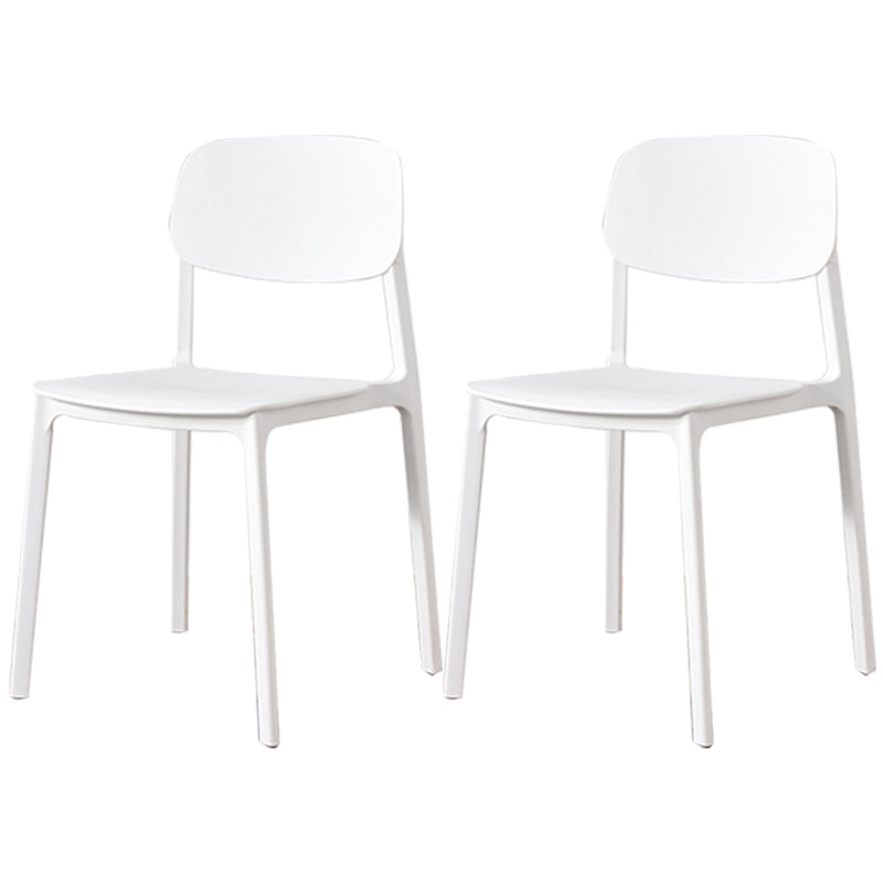 Plastic Contemporary Armless Chair Dining Room Open Back Chair