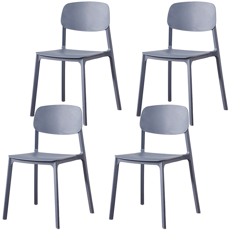 Plastic Contemporary Armless Chair Dining Room Open Back Chair