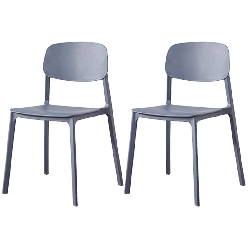 Plastic Contemporary Armless Chair Dining Room Open Back Chair