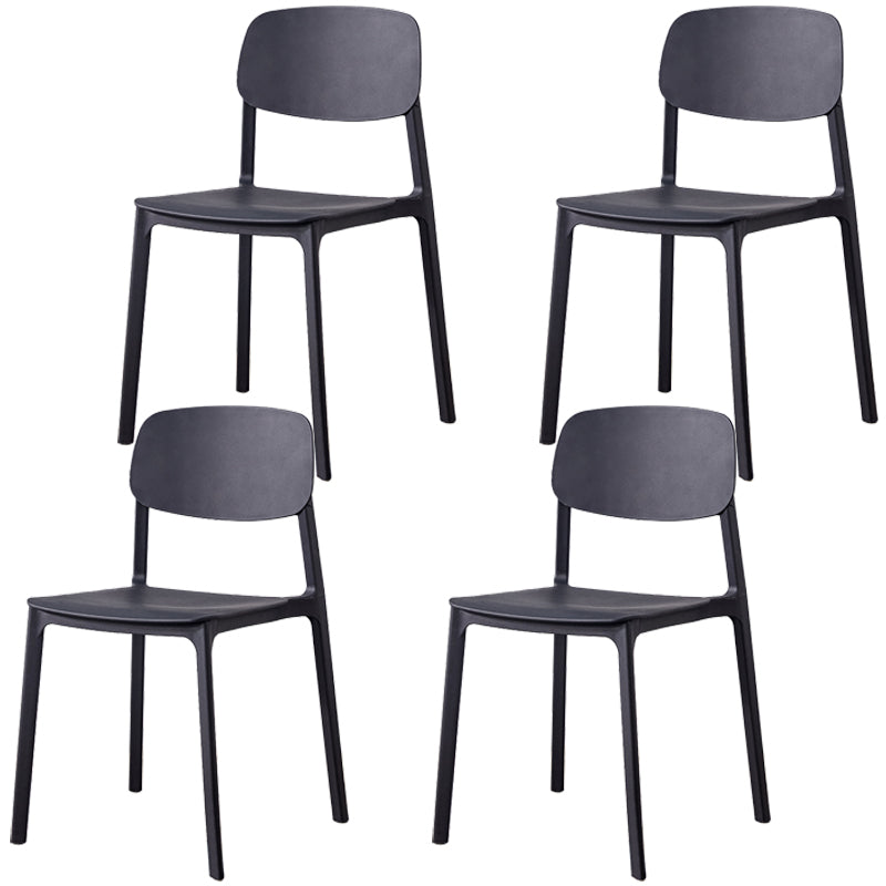 Plastic Contemporary Armless Chair Dining Room Open Back Chair