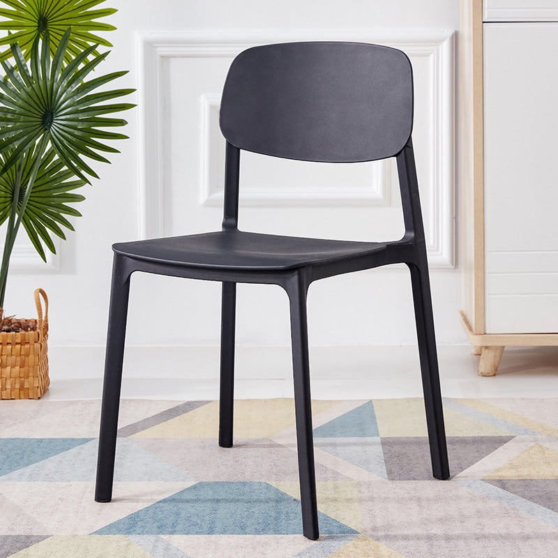 Plastic Contemporary Armless Chair Dining Room Open Back Chair