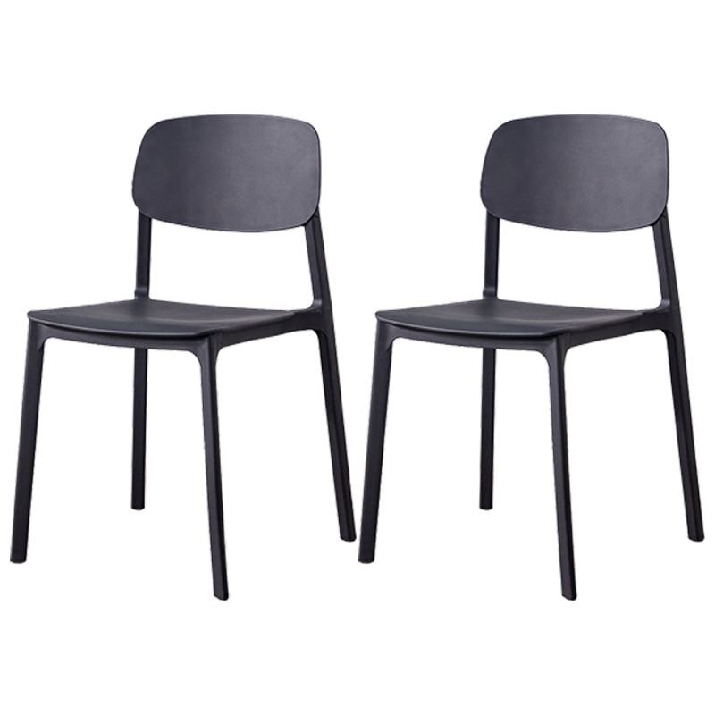 Plastic Contemporary Armless Chair Dining Room Open Back Chair