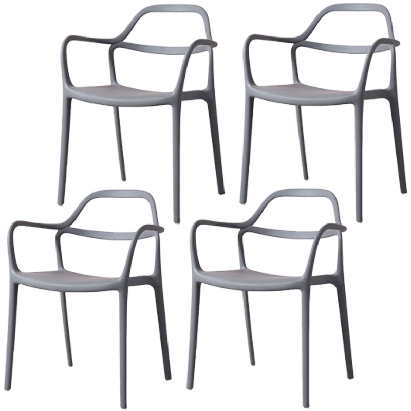 Plastic Contemporary Arm Chair Dining Kitchen Room Open Back Chair