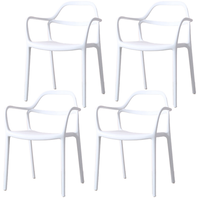 Plastic Contemporary Arm Chair Dining Kitchen Room Open Back Chair