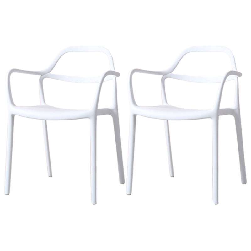 Plastic Contemporary Arm Chair Dining Kitchen Room Open Back Chair