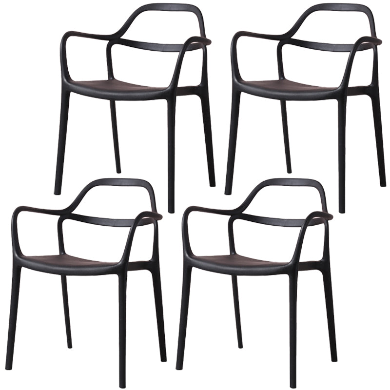 Plastic Contemporary Arm Chair Dining Kitchen Room Open Back Chair