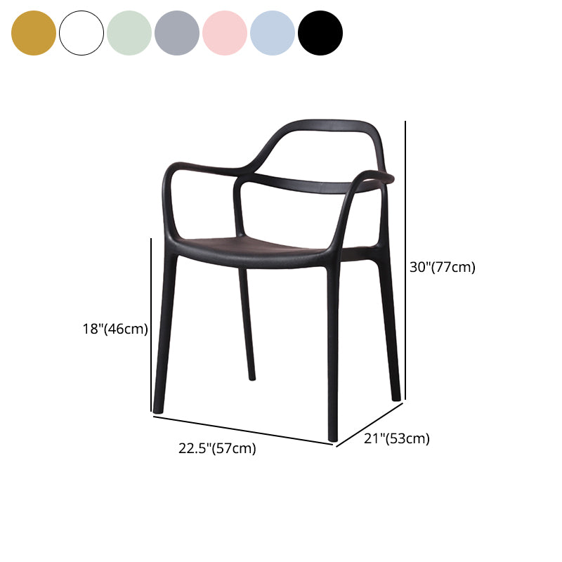 Plastic Contemporary Arm Chair Dining Kitchen Room Open Back Chair