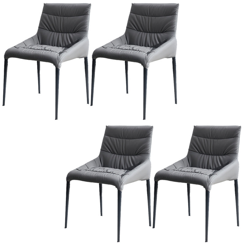 Contemporary Faux Leather Dining Room Chairs Metal Dining Chairs