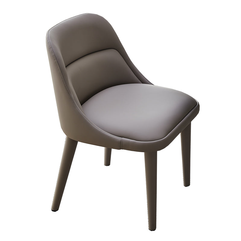 Contemporary Design Armless Solid Back Chair for Home Leather Dining Chairs