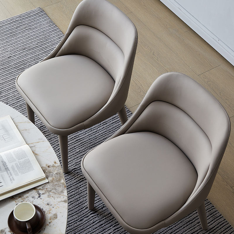 Contemporary Design Armless Solid Back Chair for Home Leather Dining Chairs