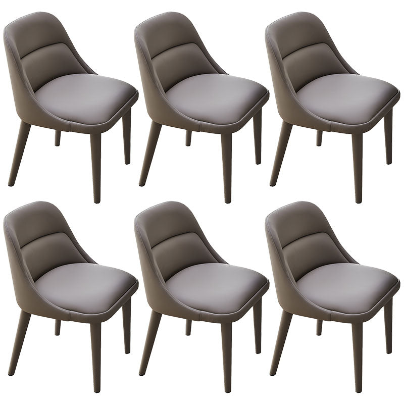 Contemporary Design Armless Solid Back Chair for Home Leather Dining Chairs