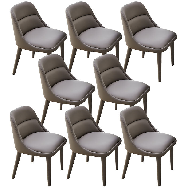 Contemporary Design Armless Solid Back Chair for Home Leather Dining Chairs