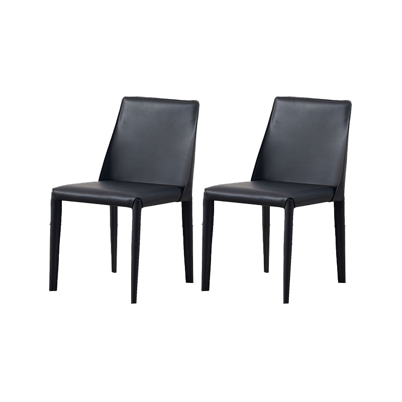 Contemporary Leather Dining Chair Armless Dining Chair for Home Use