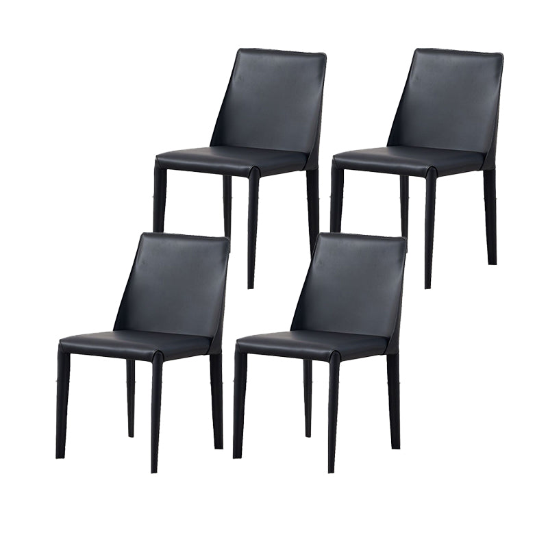 Contemporary Leather Dining Chair Armless Dining Chair for Home Use