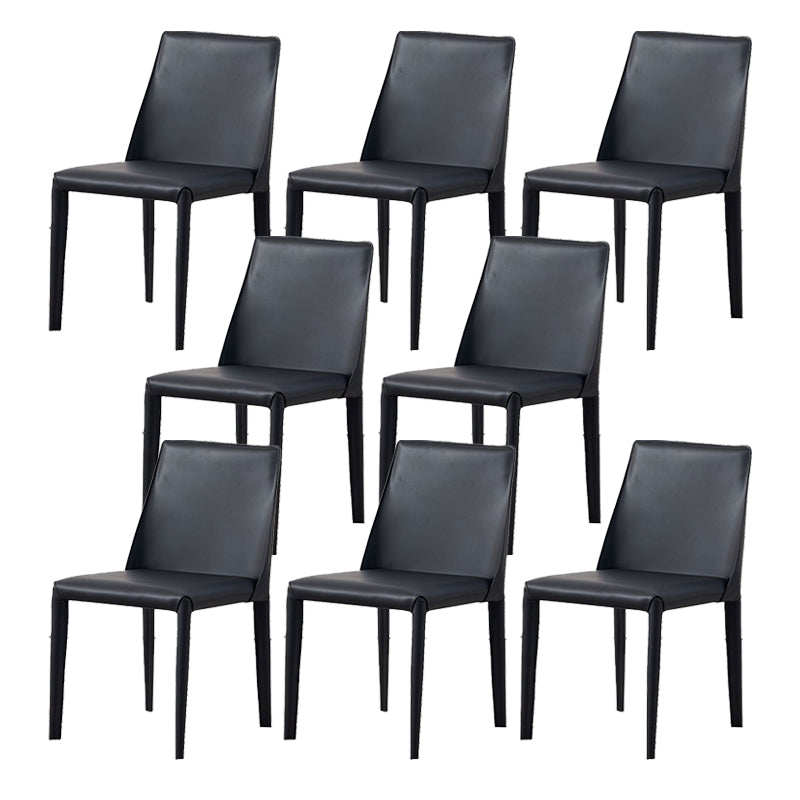 Contemporary Leather Dining Chair Armless Dining Chair for Home Use