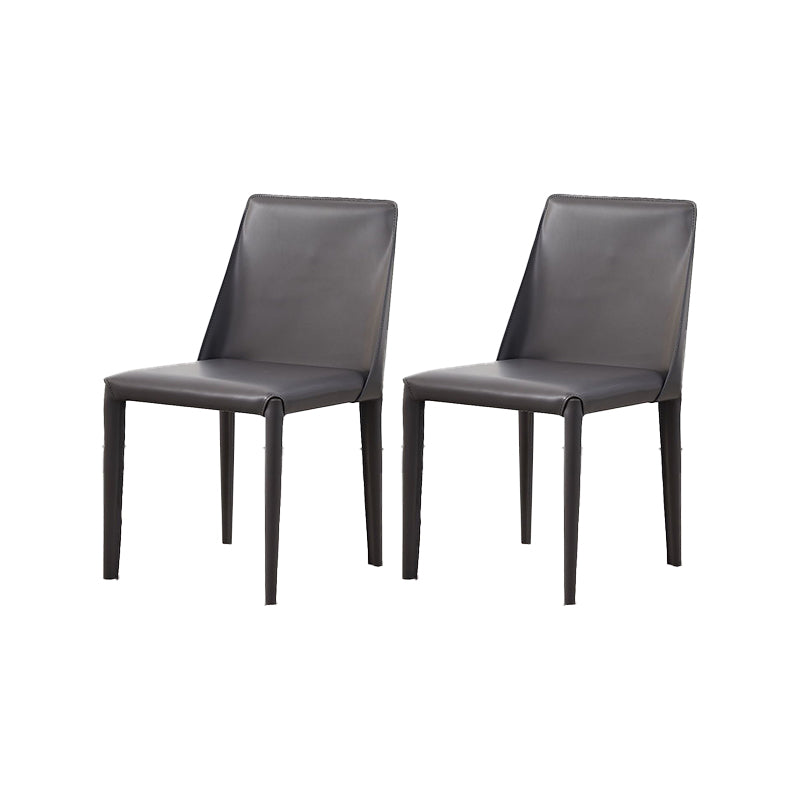 Contemporary Leather Dining Chair Armless Dining Chair for Home Use