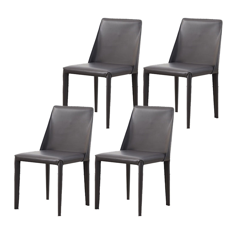 Contemporary Leather Dining Chair Armless Dining Chair for Home Use