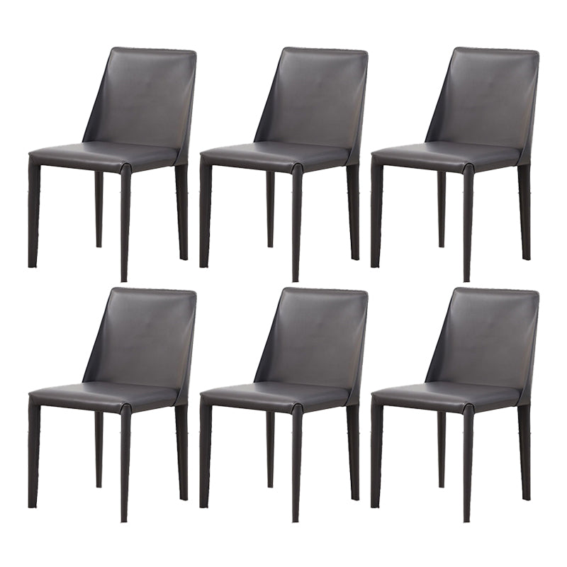 Contemporary Leather Dining Chair Armless Dining Chair for Home Use