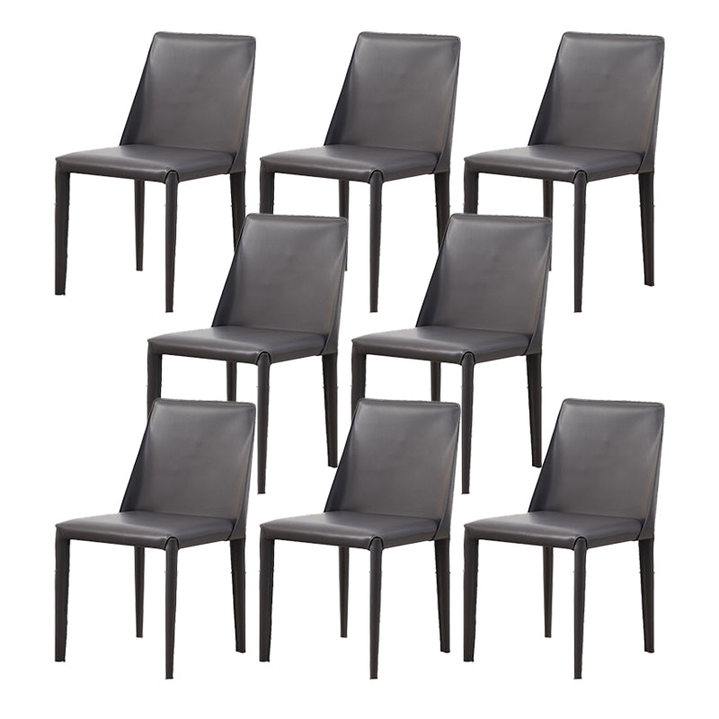 Contemporary Leather Dining Chair Armless Dining Chair for Home Use