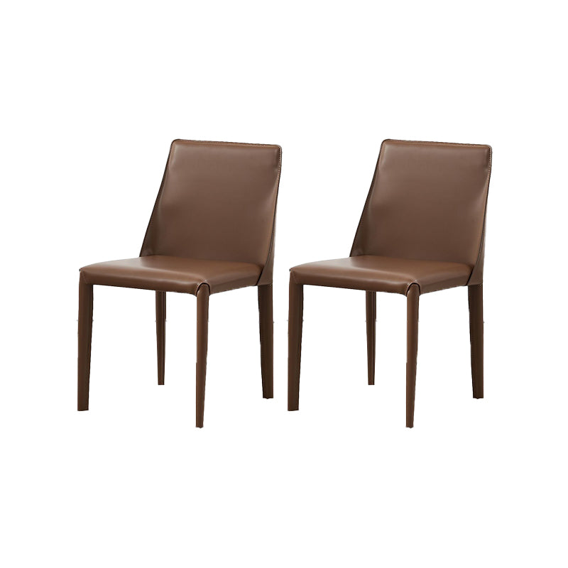 Contemporary Leather Dining Chair Armless Dining Chair for Home Use