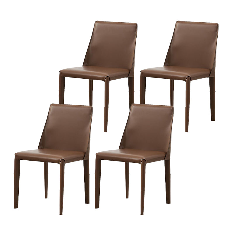 Contemporary Leather Dining Chair Armless Dining Chair for Home Use