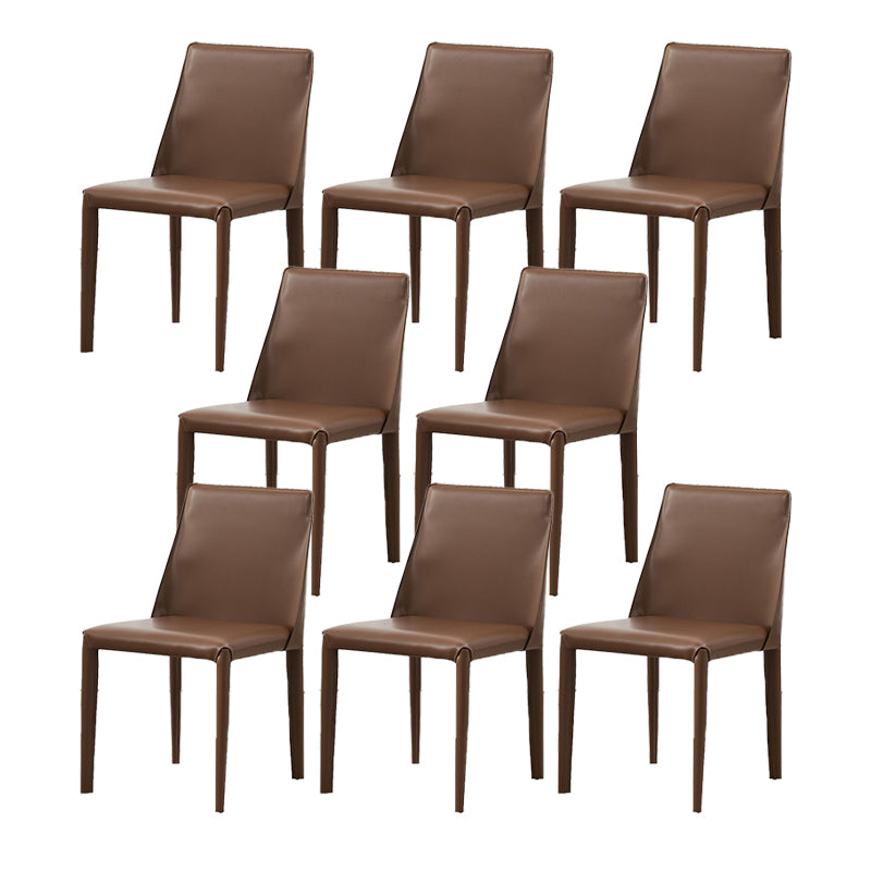 Contemporary Leather Dining Chair Armless Dining Chair for Home Use