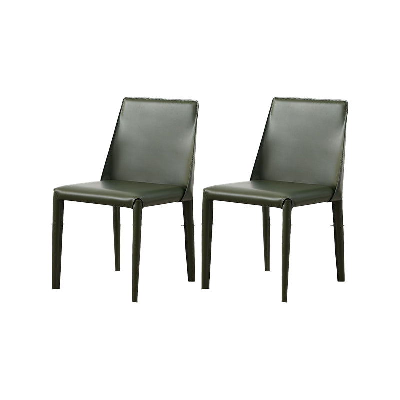 Contemporary Leather Dining Chair Armless Dining Chair for Home Use