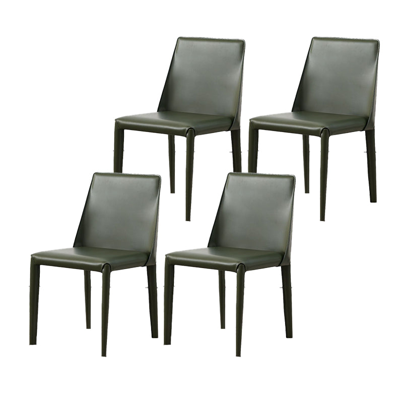 Contemporary Leather Dining Chair Armless Dining Chair for Home Use