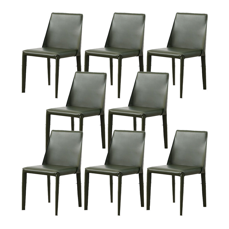 Contemporary Leather Dining Chair Armless Dining Chair for Home Use